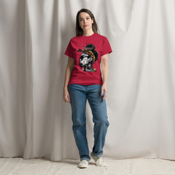 Urban Tribal Elegance: Afrocentric Geometric Portrait Tee - Image 7