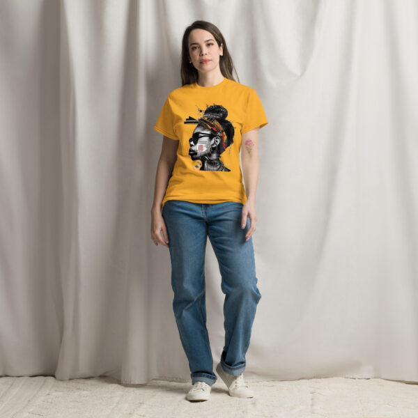 Urban Tribal Elegance: Afrocentric Geometric Portrait Tee - Image 11