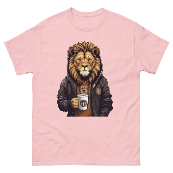 Cool Lion Sipping Cofee Graphics Tee - Image 12