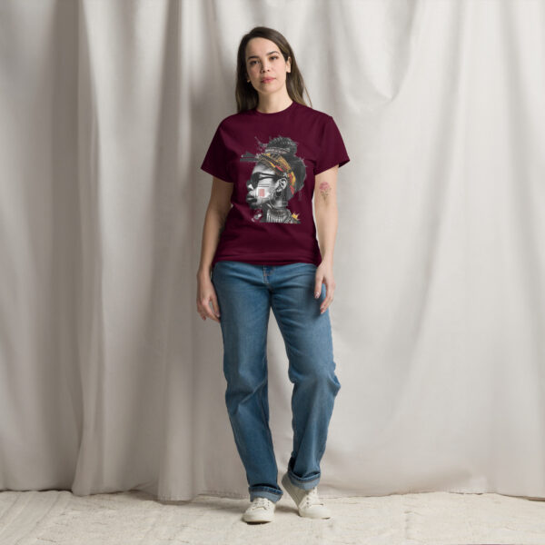 Urban Tribal Elegance: Afrocentric Geometric Portrait Tee - Image 2