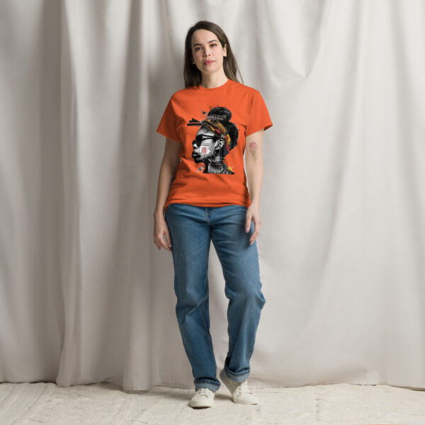 Urban Tribal Elegance: Afrocentric Geometric Portrait Tee - Image 8